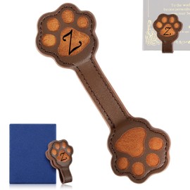 Incycall Magnetic Leather Bookmark, Cute Initial Magnetic Bookmarks Clip, Vintage Book Marker Clip Gifts for Readers, Kids, Book Lovers-Z