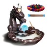 Dragon Incense Waterfall Burner with Multicolour Crystal Ball Ceramic Backflow