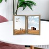 5x7 Double Picture Frames Hinged Wood Grain with Real Glass