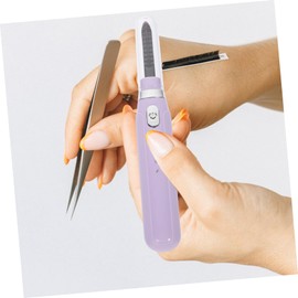 IWOWHERO 3-Setting Electric Eyelash Curler Type-C Heated Lash Perm Tool Portable Heated Lash Curler Non-Slip Handle Purple