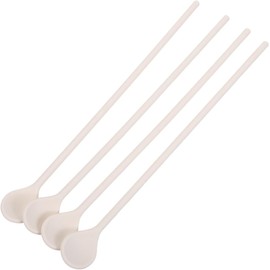 4 Piezas Cuchara de Silicona, Mango Largo Beige