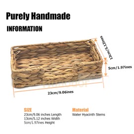 Water Hyacinth Napkin Holder for Bathroom - Huaodor Napkin Holder Tray - Woven Guest Towel Napkin Holder - Rectangle Napkin Holder for Restaurant/Kitchen/Bathroom/Christmas Table Decor