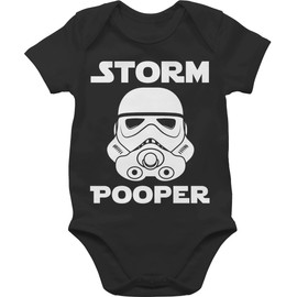 Shirtracer - Baby Bodysuit Boy Girl - Sayings - Storm Pooper - Stormpooper Funny Baby Gifts, 1 black