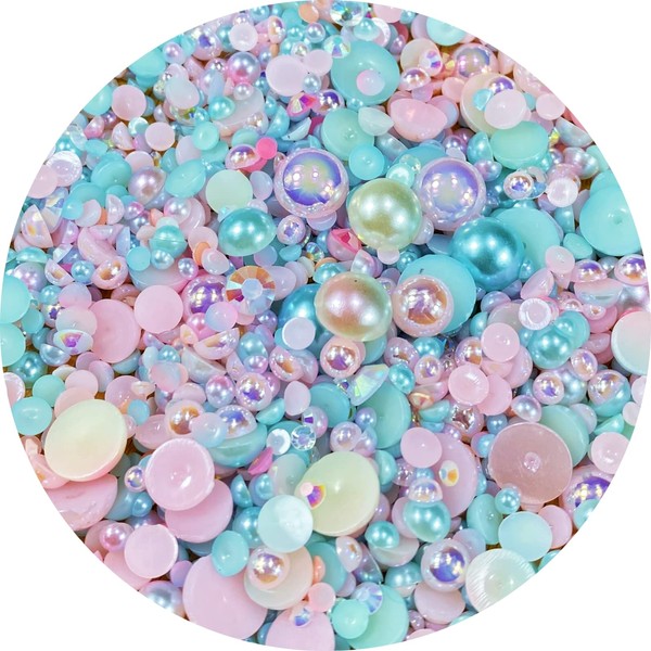 Mix Resin Rhinestones Half Round Pearls,30g Flatback Rhinestones Half Pearl