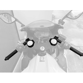 CNC Aluminum Φ 37mm Clip ons Handlebar replacement Fit for SUZUKI GS500 GT550 Universal fork Φ 37mm cafe Racer Tilt Angle 8° 7/8" bars Clip ons Assembly Black