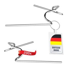 ECENCE 200x Greenhouse stainless-steel clips galvanized stainless and stormproof for greenhouse glass house twin-hall web sheets 95mm x 35mm 13040305
