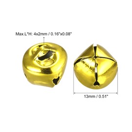 sourcing map Jingle Bells, 13mm 24pcs Carbon Steel Craft Bells for DIY Christmas, Gold Tone