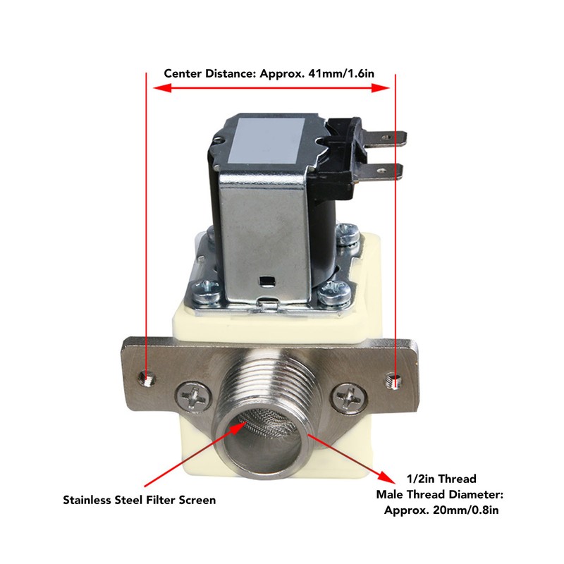 Water Electric Solenoid Valve 1/2in Thread Strong Sealing Water Heater