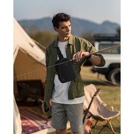 BAPHITY Small Sling Bag for Women and Men, Crossbody Bag Trendy, Fanny Packs Purses Chest Bag for Travel - Black