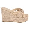 Guess Women's EVEH Wedge Sandal, Beige 110, 7