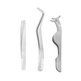3 Pcs Lash Tweezers Set Stainless Steel Eyelash Applicator with Comb Lash Applicator Tool for Volume Isolation Classic Lashes Smeared False Lashes