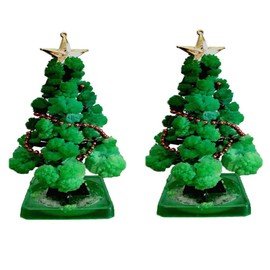 Geduochn 2 Pieces Mini Christmas Tree Magic Paper Tree DIY Crystal Breeding Kit Decoration Toys Novelty Boys Girls Science Kits and Toys Learning Guide