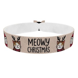 Schneeflocken und Weihnachtskatzen Stoffarmband - Satinarmband Wasserfest und Langlebig - Weihnachtsgeschenk - Weihnachtsfeier Accessoires - Geschenk für Weihnachtsfans und Katzenliebhaber