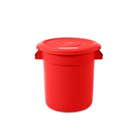 PRO&Family 20 Gallon Red Round Commercial Trash Can with Lid/Ingredient Bin Recycling Bin Kitchen Garbage Can Office Garbage Can Trash Barrel Plastic Barrel Yard Waste Bin Outdoor Trashcan