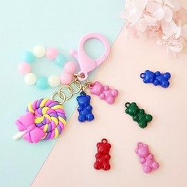Gummy bear shaped colorful decorations, cast metal ornaments, metal charms, accessory materials, keyrings, brooches, DIY / 곰돌이 젤리 모양 컬러장식 캐스팅 금속 장식 금속참 액세서리 부자재 키링 브로치 diy