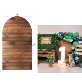 ittsmnt Arch Backdrop Wood Jungle Arched Wall Covers Stretchy Photography Background for Party Decorations Wedding Banquet Bridal Baby Shower Decor Banner Birthday Parties Props