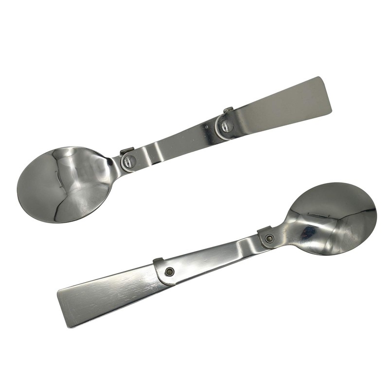 Maydahui 6PCS Foldable Spoon Fork Portable Camping Cutlery SUS 18/8（304）Stainless
