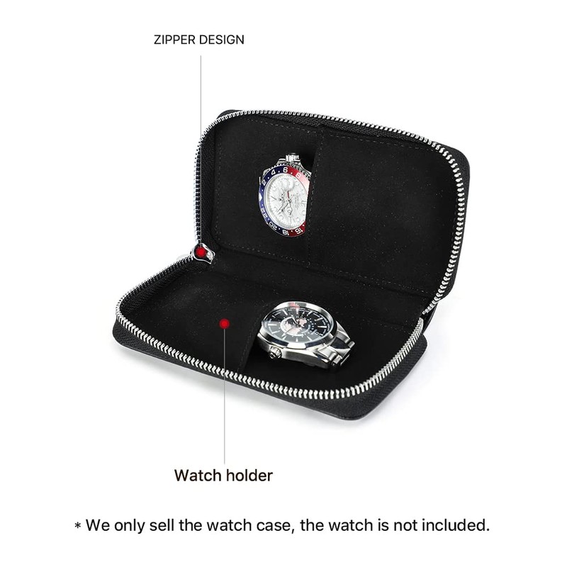 CONTACT'S FAMILY Watch Storage Case, Leather Watch Pouch, Genuine Leather