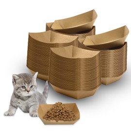 Disposable Pet Food Bowls, Thickened Disposable Pet Bowls, 50pcs Pet Disposable Feeding Bowls for Wet and Dry Food, Kitten, Puppy (3.3in x 4.9in)