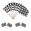 Racing Car Flags on a Wooden Stick 20 PCS Checkered