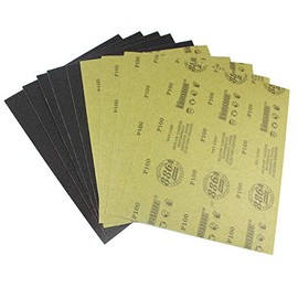 Sandpaper Sheets,100 Grit Dry Wet Sand Paper, 9 x 11 Inch, Silicon Carbide, for Wood Furniture Finishing,Metal Sanding and Automotive Polishing,10 -Sheet