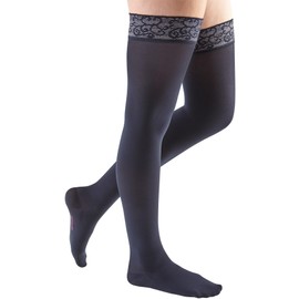 mediven comfort for women, 15-20 mmHg, Thigh High Compression Stockings w/ Lace Top-Band, Closed Toe