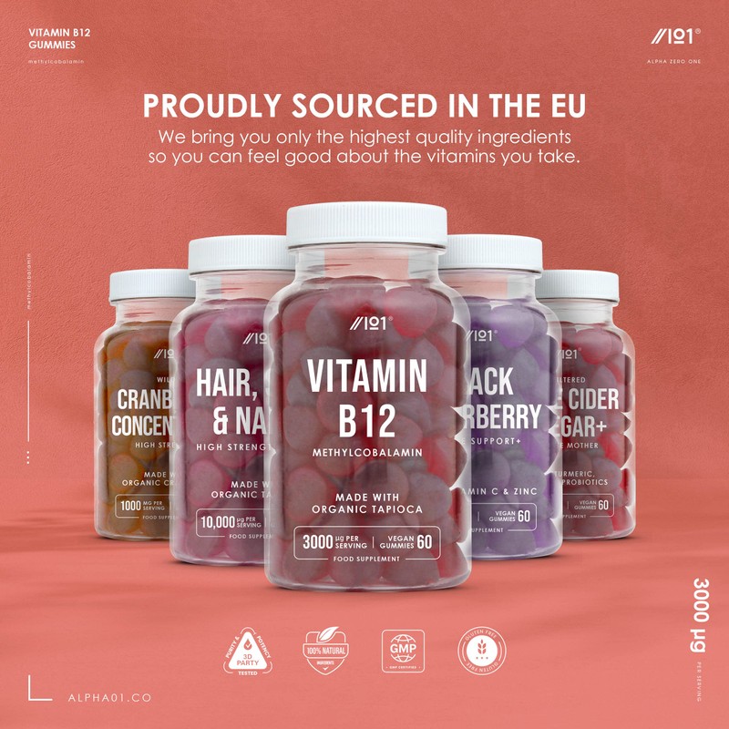 Vitamin B12 Gummies - 3,000mcg - Methylcobalamin High Strength Gummies