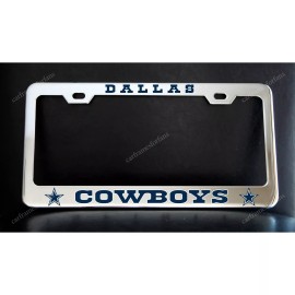 none Dallas Cowboys License Plate Frame -  Chrome Plated Metal
