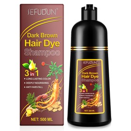 Drak-Braun Hair Colouring Shampoo & Conditioner 3 in 1, Long Lasting Black Colour Combined with Deep Care, Herbal Formula for Anti-Hair Loss, for Men and Women