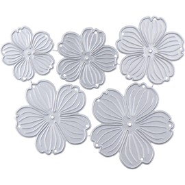 5pcs Metal Flower Frame Die Cut, Embossing Stencil Template Mold, Flower Wedding Cutting Die Cut Stencils for Card Making, Scrapbooking Paper Craft