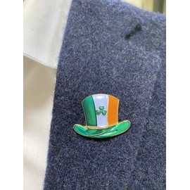 St Patrick's Day Decoration Celebration Irish Flag Pin Badge Brooch Gift Shamrock 3 Leaf Clover Hat (1)