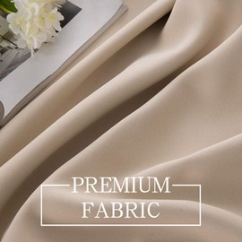 MIULEE Blackout Valance Rod Pocket Thermal Insulated Window Treatment Tiers Solid Short Curtain for Small Window Bedroom 42 x 18 Inches 1 Panel Beige