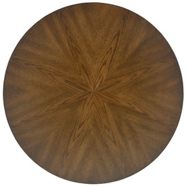 Solid Wood Round End Table with Splicing Top, Farmhouse Sofa Side Table, Beside Corner Table, Large Telephone Table for Living Room, Bedroom, 23.6" Dia x 21.7"H , Easy Assembly, Rustic Brown CJZ3223