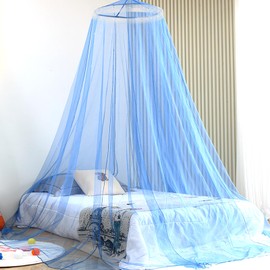 Healife Canopy Bed Frame with Mosquito Net Bed and Canopy Blue - House Bed Canopy for Bed Canopy Baby Bed and Baby Bed Canopy White Blue Bed Net for Girls Room Decor