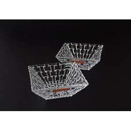 Nachtmann 90026 Bossa Nova Glass Plate and Bowl Serving Set, Set of 3, Clear