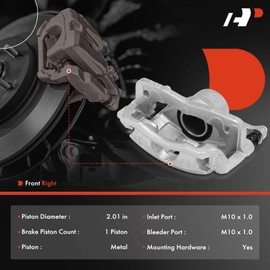 A-Premium Disc Brake Caliper Assembly with Bracket Compatible with Select Acura and Honda Models - Civic, EL 2001-2005, L4 1.7L - Front Right Passenger Side