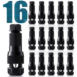 SUNVIE Low Voltage Fastlock Landscape Lighting Wire Connector Outdoor 12-14 Gauge Cable Connectors for Landscape Path Lights Work with Malibu Paradise Moonrays and More (16 Pack)