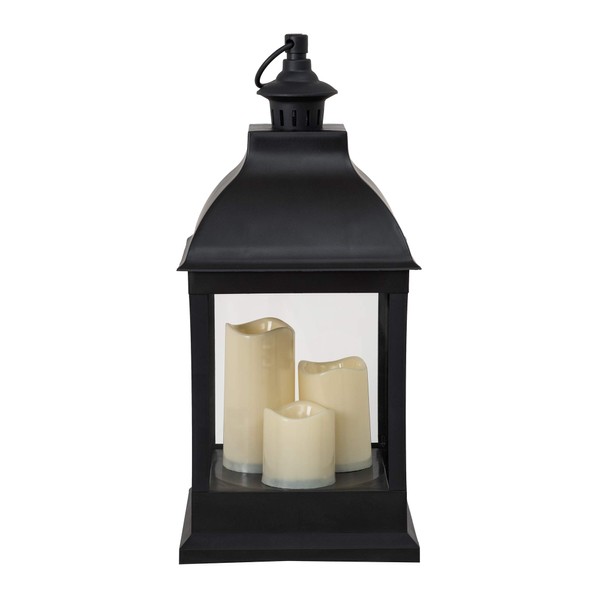 Sunjoy Femm Classic 20" Outdoor Battery Powered Lantern, Black