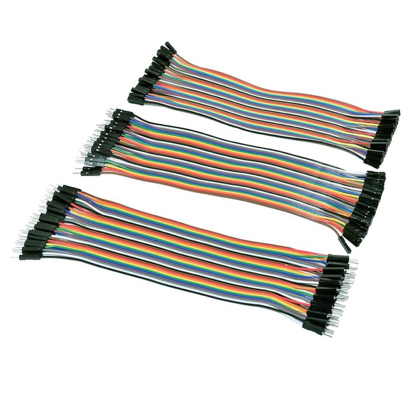 Breadboard Jumper Wire, 40 Pins, 7.9 inches (20 cm), Emith Dupont Cable, For Arduino Raspberry Pi, Jumper Wire, Set of 6