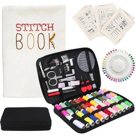 DIY Stitches Book Sets with Instructions, Sewing Kit and 86 Unique Stitches, Embroidery Sewing Books for Beginners and Embroidery Enthusiast
