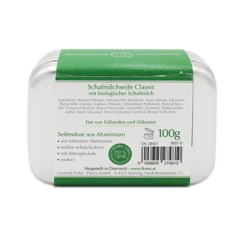 Classic Sheep Milk Soap 100g in an Aluminium Soap Box