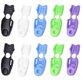 10 Pack Elastic Shoe Lace End Clips, Paracord Bungee Shoe String Ends Caps, No Tie Shoelace Locks for Sneakers Boot, Assorted Plastic Zipper Pull Cord End Tips Replacement