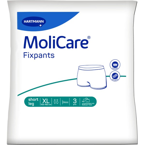 MoliCare Fixpants XL short leg Fixierhose für Inkontinenzvorlagen, 3 St. Fixierhosen