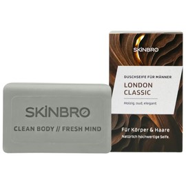 SKINBRO Solid Shampoo & Shower Gel - Shower Soap for Men, Vegan & Sustainable, Made in Germany, Free from Silicones - 100 g