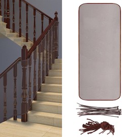 Child Safety Net Banister Guard - 300×78cm Stairs Protective Netting, Brown Sturdy Stairway Railing Fence Mesh, Balcony Netting Patios Safe Rail Net, Balcony Protection Net for Baby Child Kid Pet Toy