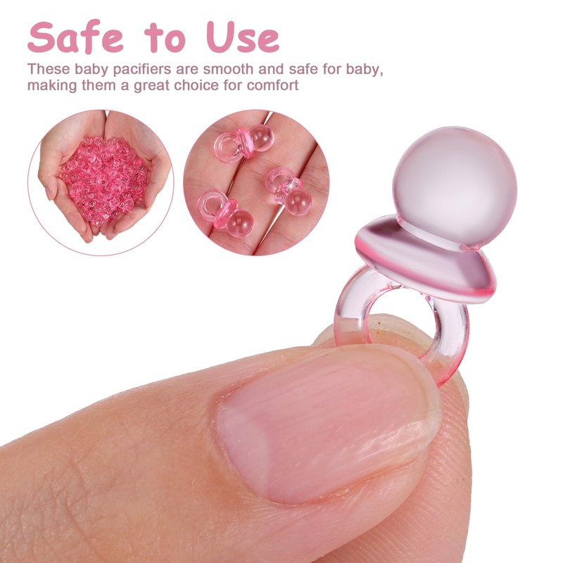 SHOWERORO 100 Pcs Acrylic Pacifier Beads Pacifier Shower Party Mini