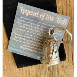 It's a Girl Stork GUARDIAN Bell of Good Luck pet fortune keychain gift