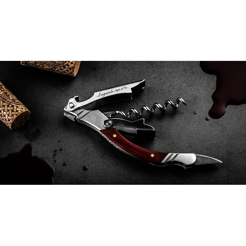 Laguiole Style de Vie Korkenzieher, Flaschenöffner mit Folienschneider, Rosenholz …