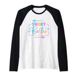 Best Friends Matching Short Bestie Tall Besties Squad BFF Raglan Baseball Tee
