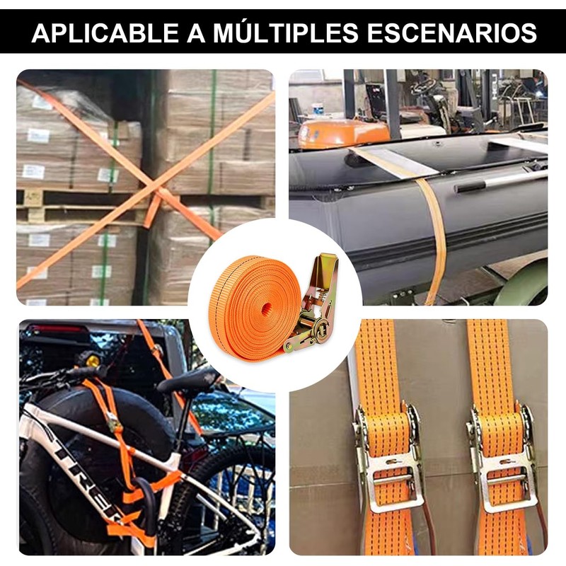 Eslingas con Matraca, Juego de 6 Piezas de 2.5cm x